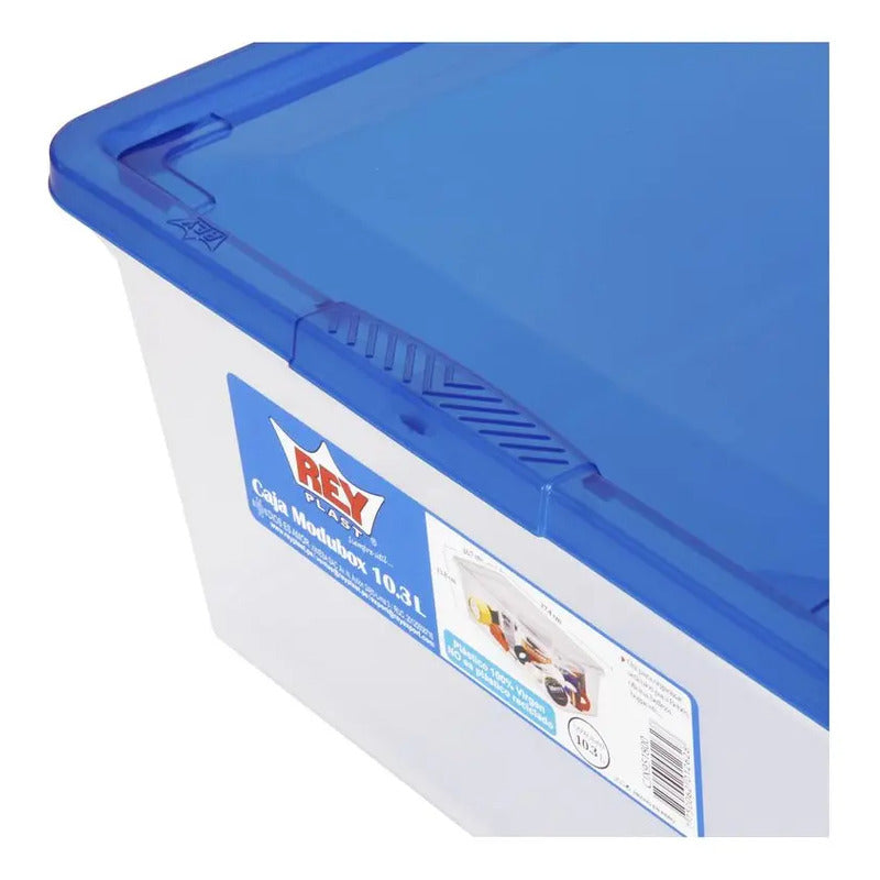 Caja Organizadora 10 Litros Con Tapa Apilable Plástica Multi Blanco