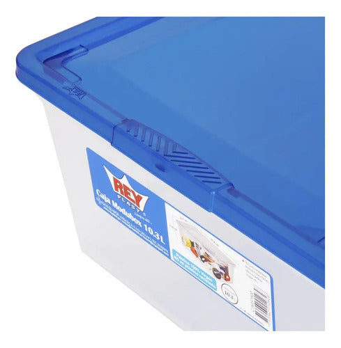 Caja Organizadora 10 Litros Con Tapa Apilable Plástica Multi Blanco