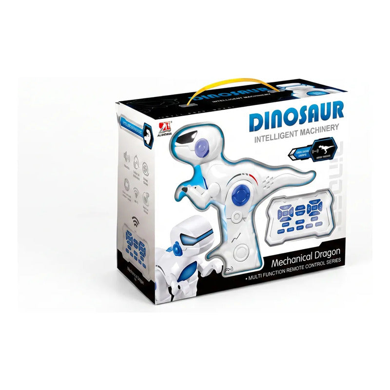 Robot Dinosaurio Con Control, Canta, Habla Inglés, C/blanco Dinosaurio Blanco