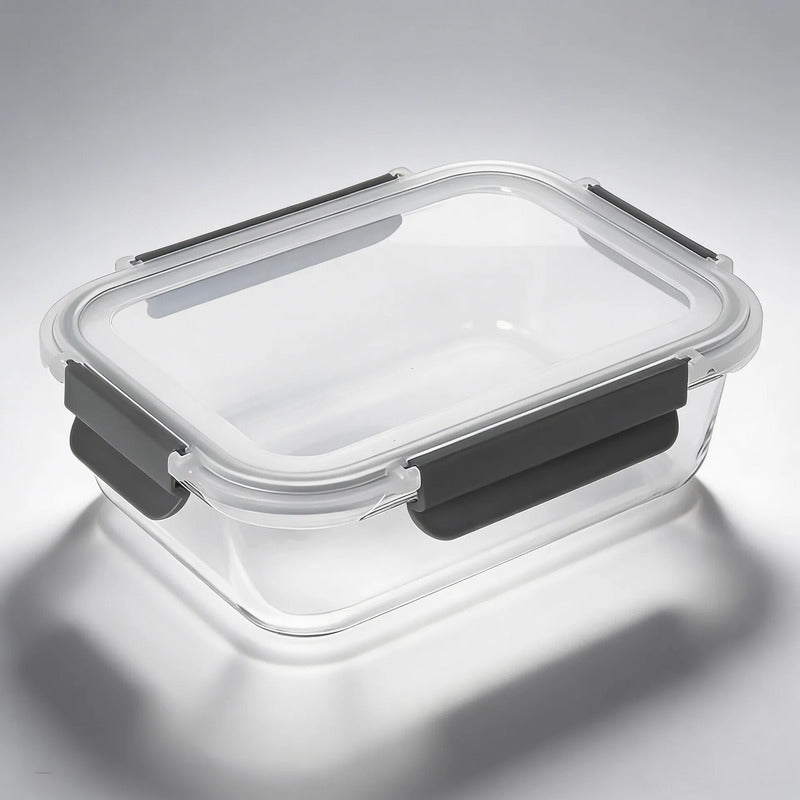 Pack 3 Tupper Hermético Vidrio 1040 Ml Transparente