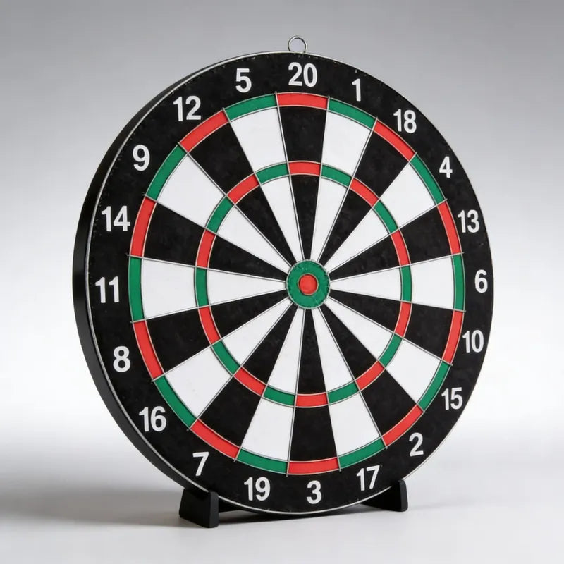 Tablero Tiro Al Blanco Reversible 41 Cm Con Dardos Negro Con Blanco