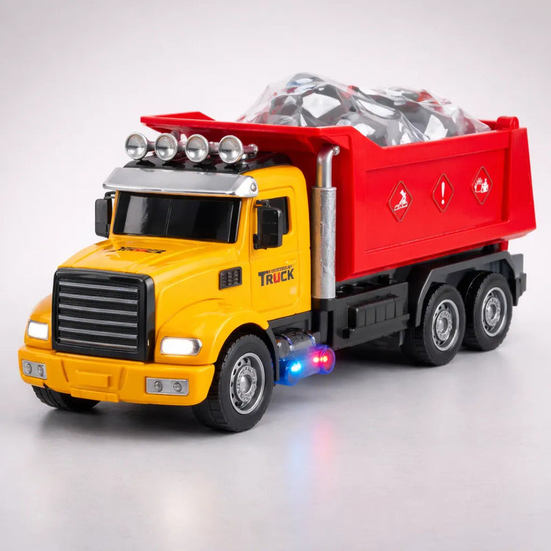 Camion De Carga A Control Remoto Con 4 Luces De Direcciones Amarillo Camión De Carga