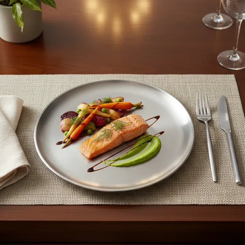 Pack 4 Platos Acero Inoxidable 26cm Cocina Acero Inoxidable Plato