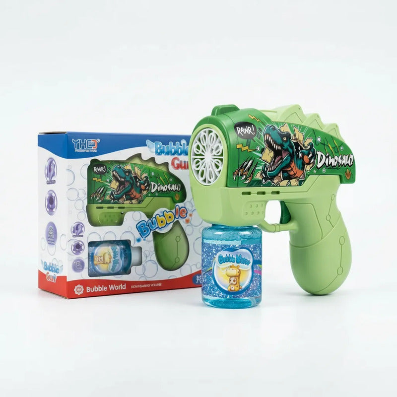 Pistola Burbuja Dinosaurio Para Niños Verde Oscuro