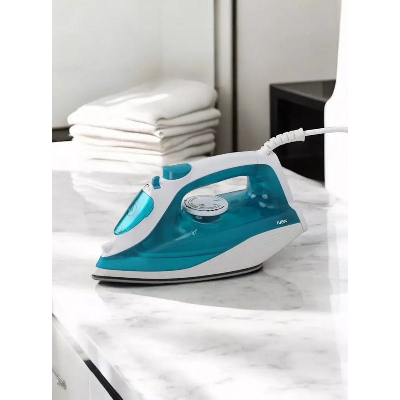 Plancha A Vapor Antiadherente 1500 210 Ml Celeste