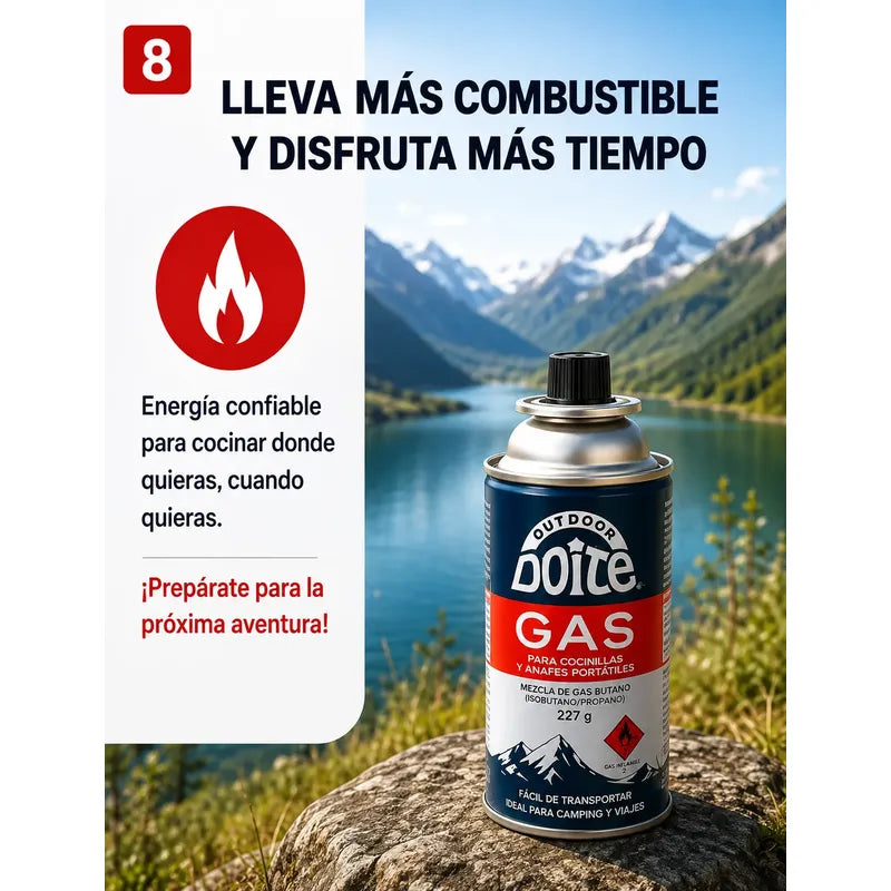 Pack 4 Cartuchos Gas Doite 227 G Para Cocinilla Camping