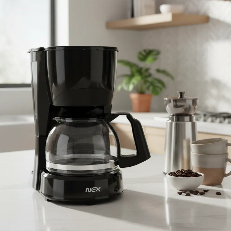 Cafetera Eléctrica Goteo 4 Tazas 650ml Automática Filtro Nex Negro