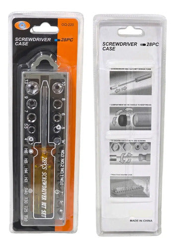 Set Destornillador Y Dados 28 Pcs En 1 Cq-220 E12138