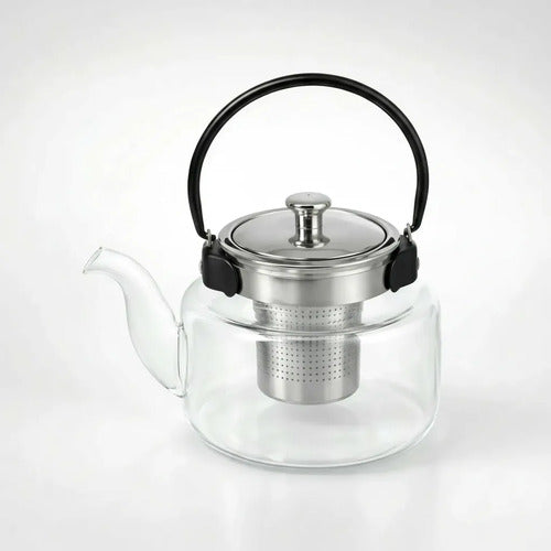 Tetera Infusor De Vidrio Té Infusor Acero Inoxidable 800 Ml Transparente
