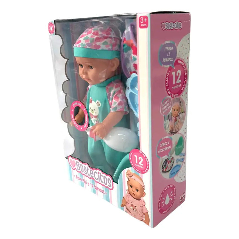 Muneca 36cm C/12 Sonidos Y Hace Pipi