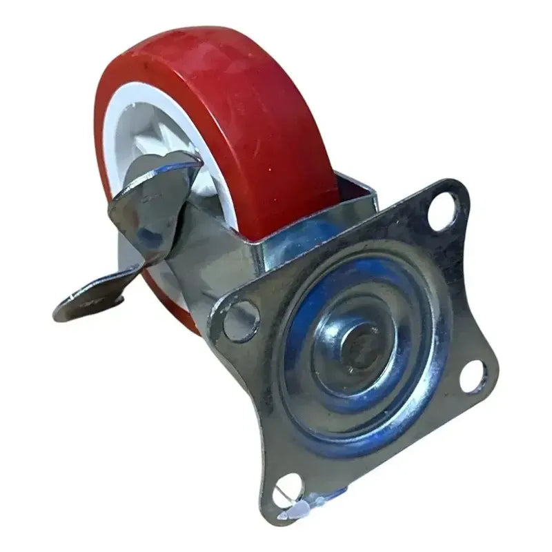 Pack De 4 Ruedas Giratorias Multifuncionales De 65mm Rojo