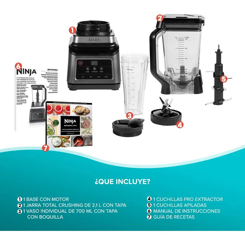 Licuadora Portátil Ninja Professional Plus Bn750 2.1 L Negra Negro/plateado