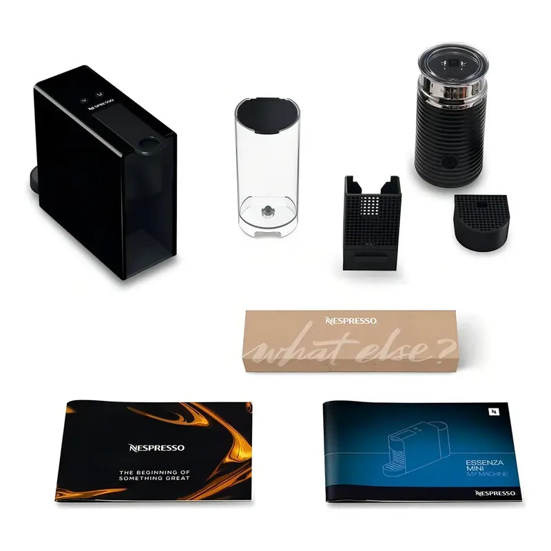Cafetera Nespresso Essenza Mini Con Espumador De Leche Negro