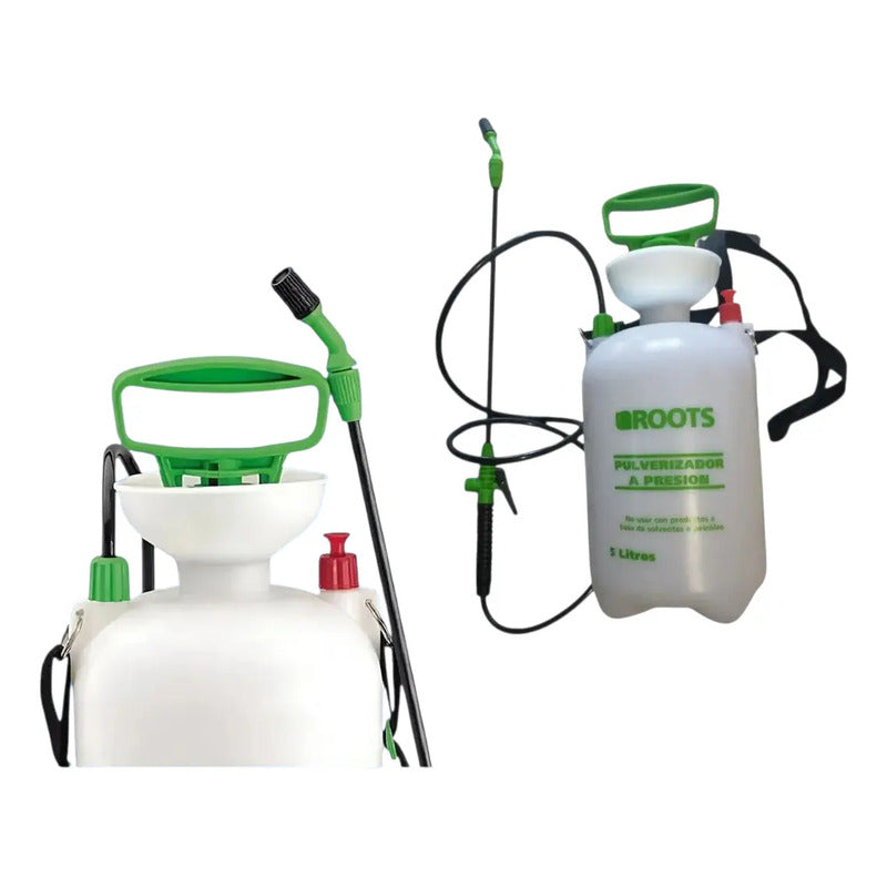 Pulverizador A Presion 5 Litros Fumigador Regadera Jardin Blanco