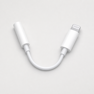 Adaptador compacto para audio 3,5 mm en vista superior