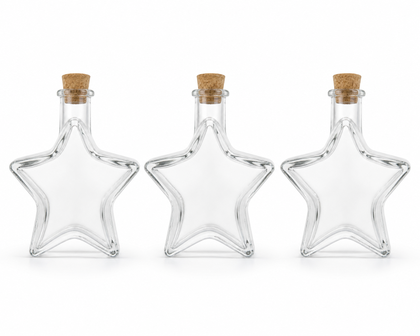 Pack Botellas de Vidrio Estrella 380 ml con Tapa de Corcho | 12, 18 o 24 Unidades