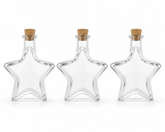 Pack Botellas de Vidrio Estrella 380 ml con Tapa de Corcho | 12, 18 o 24 Unidades