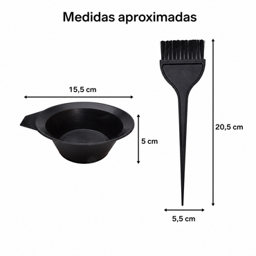 hair dye set con medidas aproximadas