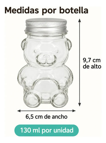 Pack 12 Botella Osito De Vidrio 130 Ml