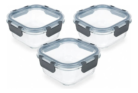 Pack De 3 Tupper Hermético Vidrio 520ml