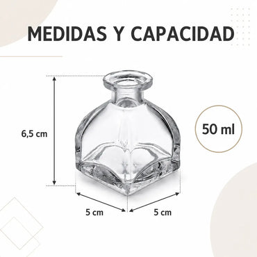Pack 5 Frascos De Vidrio 50 Ml Tipo Mongol Para Difusor