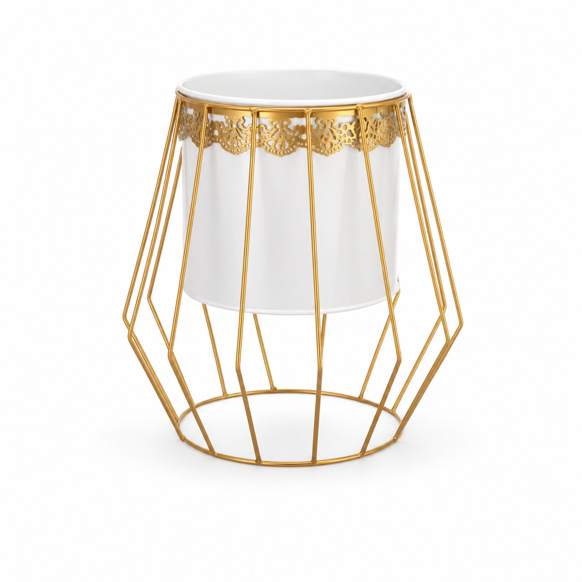 Variante C – macetero decorativo metálico elevado