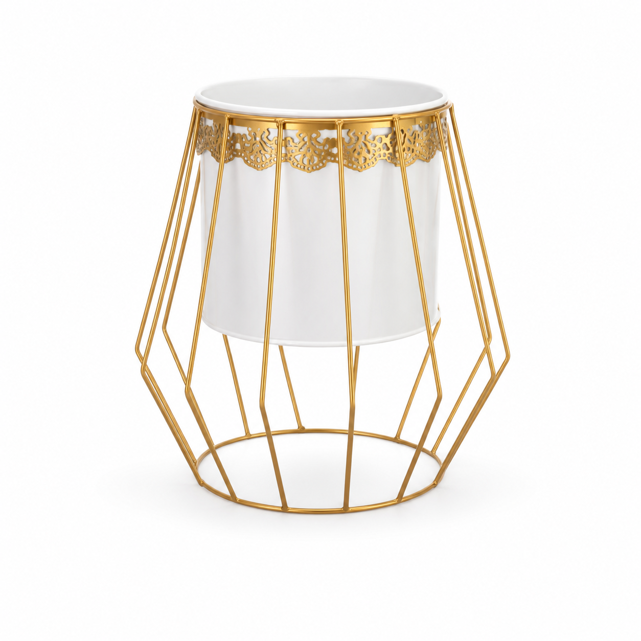 Variante C – macetero decorativo metálico elevado