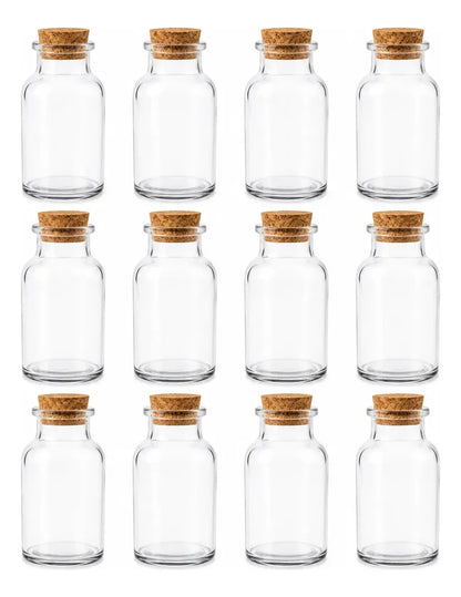Pack 12 Frascos De Vidrio Con Corcho 150 Ml