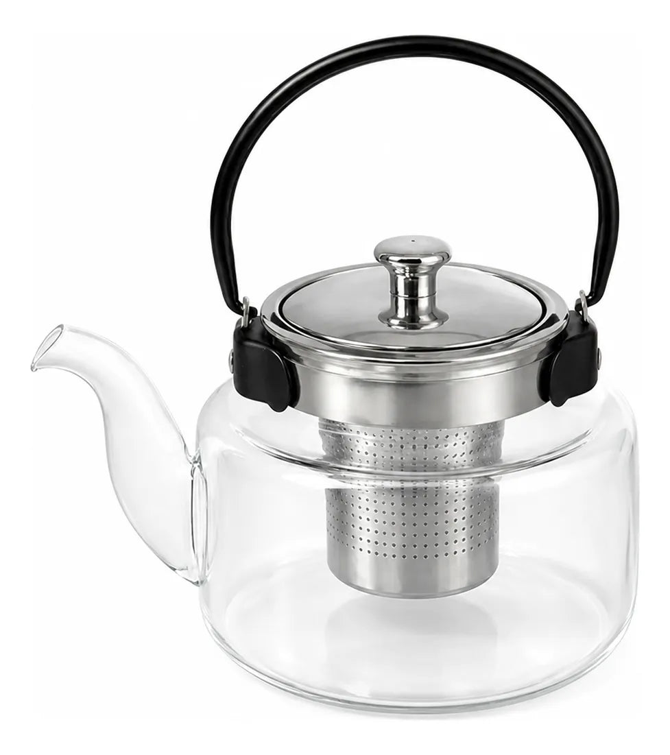 Tetera De Vidrio Con Infusor Acero Inoxidable 600 Ml