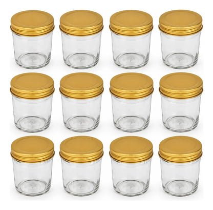 Pack 12 Frascos De Vidrio Conserveros 200 Ml Con Tapa
