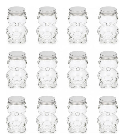 Pack 12 Botellas De Vidrio Osito 80 Ml Con Tapa