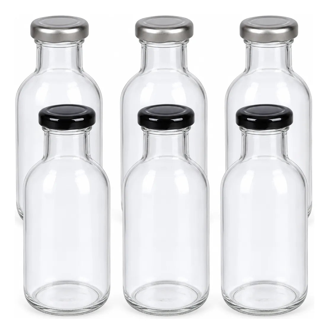 Pack 6 Frascos De Vidrio Para Jugos 250ml
