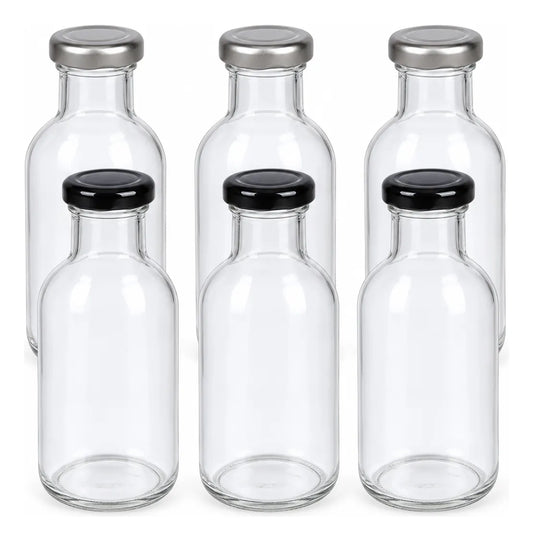 Pack 6 Frascos De Vidrio Para Jugos 250ml