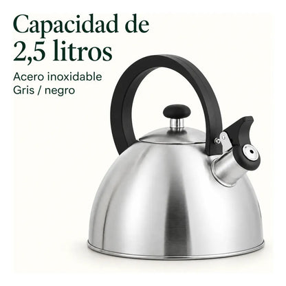 Tetera Acero Inoxidable Silbante 2,5 Litros