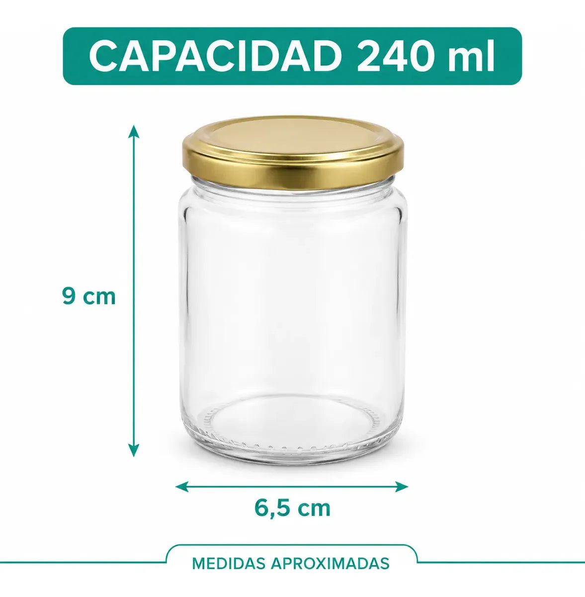 Pack De 12 Frasco Envase De Vidrio Conservero 240ml