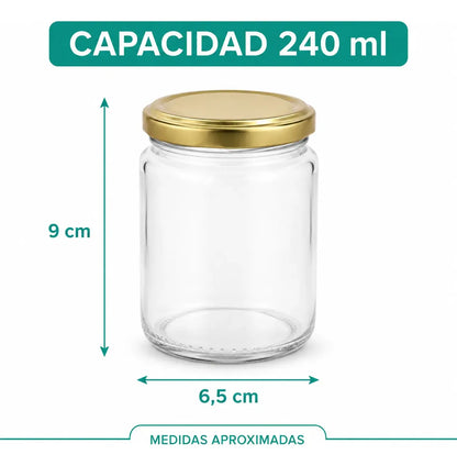 Pack De 12 Frasco Envase De Vidrio Conservero 240ml