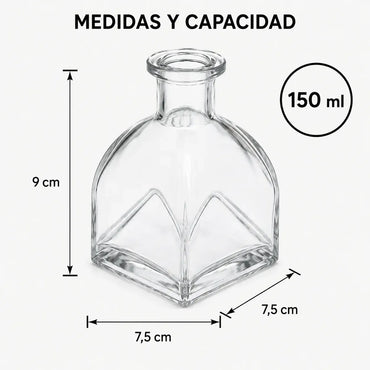 Pack 4 Frascos De Vidrio 150 Ml Tipo Mongol Para Difusor