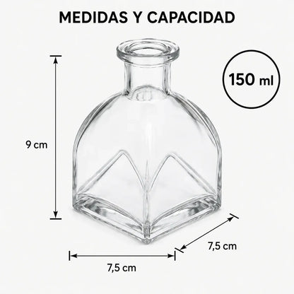 Pack 4 Frascos De Vidrio 150 Ml Tipo Mongol Para Difusor