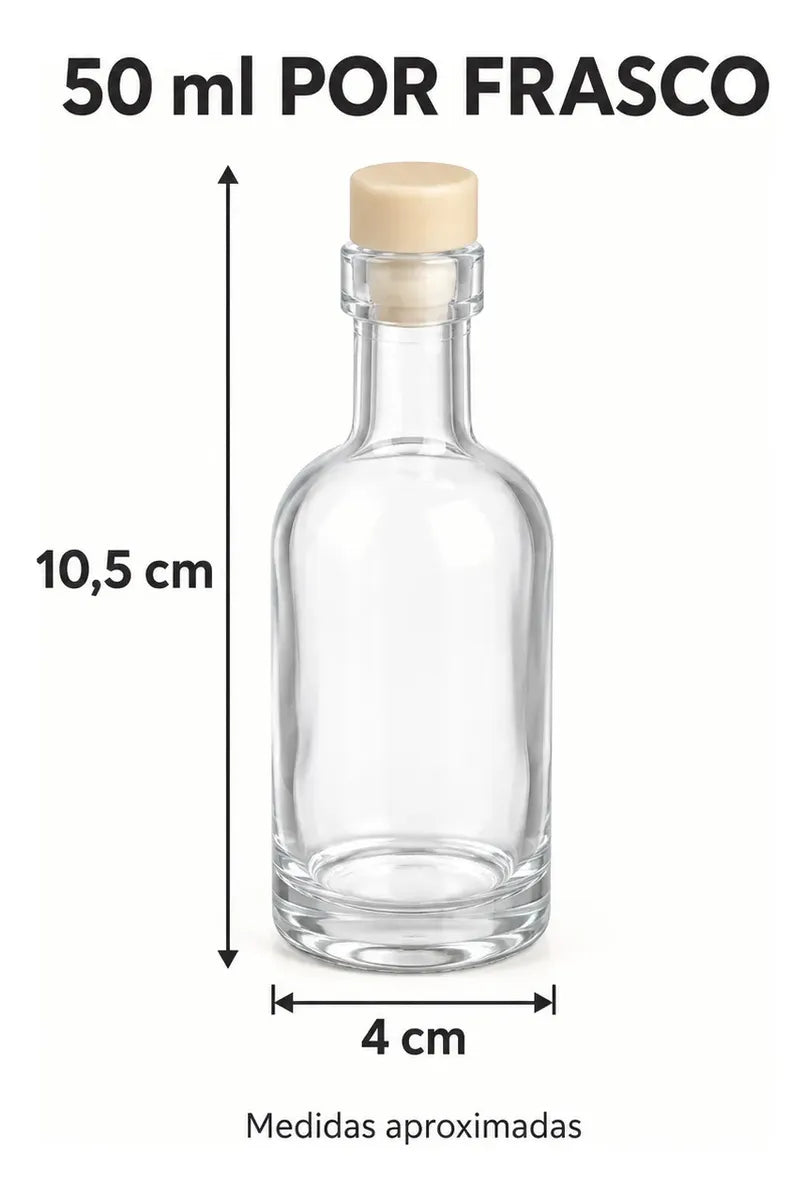 Pack 24 Frascos Botellas De Vidrio 50 Ml Con Tapón