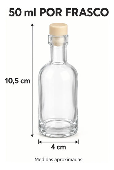 Pack 24 Frascos Botellas De Vidrio 50 Ml Con Tapón