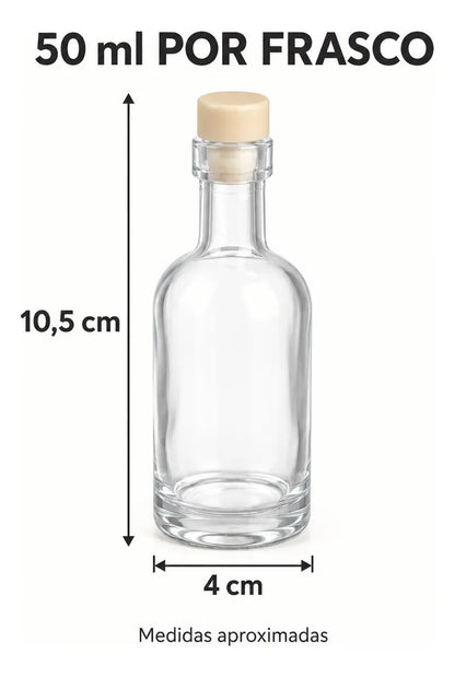 Pack 24 Frascos Botellas De Vidrio 50 Ml Con Tapón