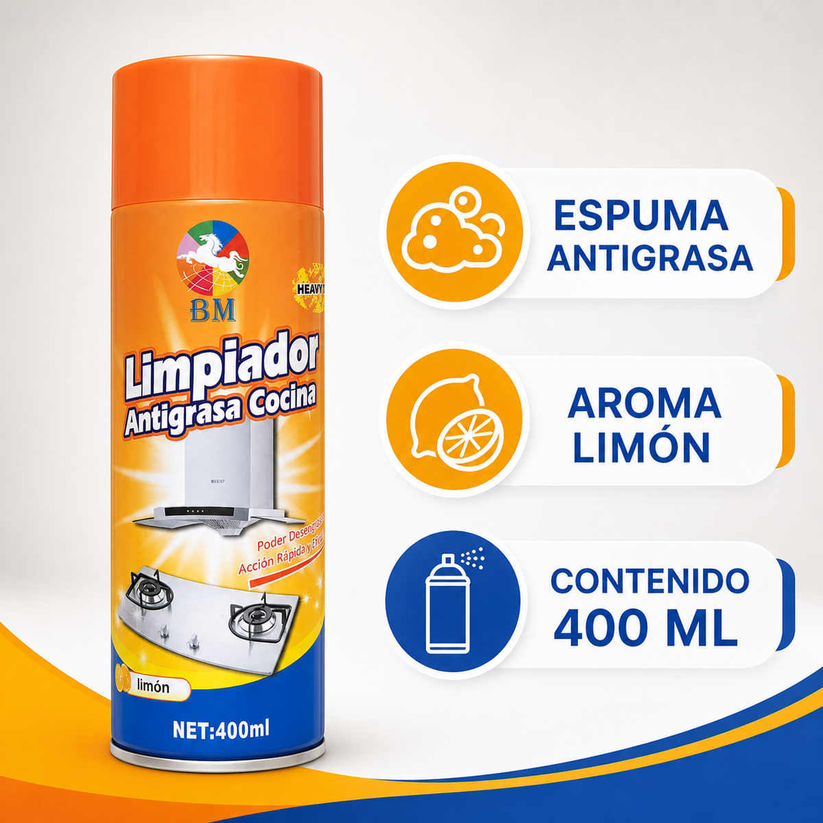 Características del limpiador antigrasa cocina 400 ml