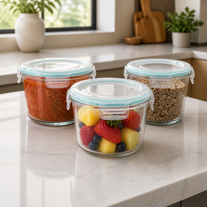 Pack de recipientes de 720 ml para preparación y conservación de alimentos
