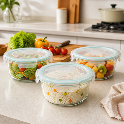 Pack de recipientes de vidrio para preparación y conservación de alimentos