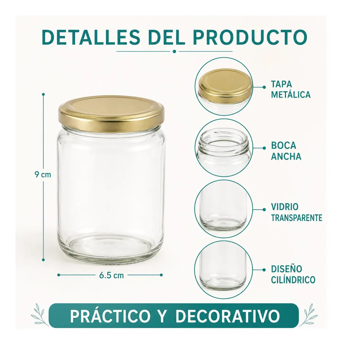 Pack De 12 Frasco Envase De Vidrio Conservero 240ml