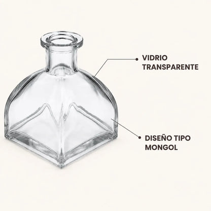 Pack 4 Frascos De Vidrio 150 Ml Tipo Mongol Para Difusor