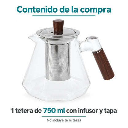 Tazón Con Filtro De Vidrio Para Te Y Hierbas 750ml Blanco