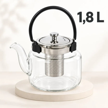 Tetera Infusor De Vidrio Té Infusor Acero Inoxidable 1.8l