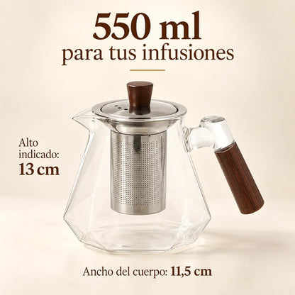 Tazón Con Filtro De Vidrio Para Te Y Hierbas 550ml Blanco
