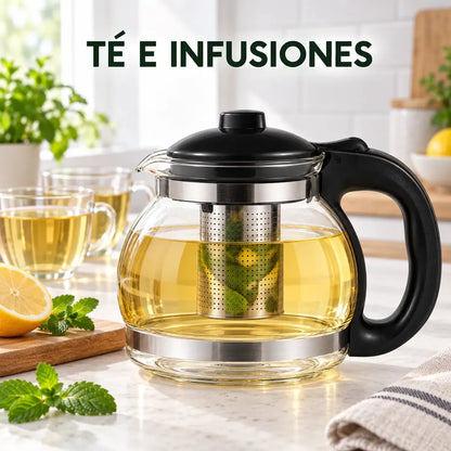 Tetera Vidrio 1200 Ml Infusor Té Café Infusiones